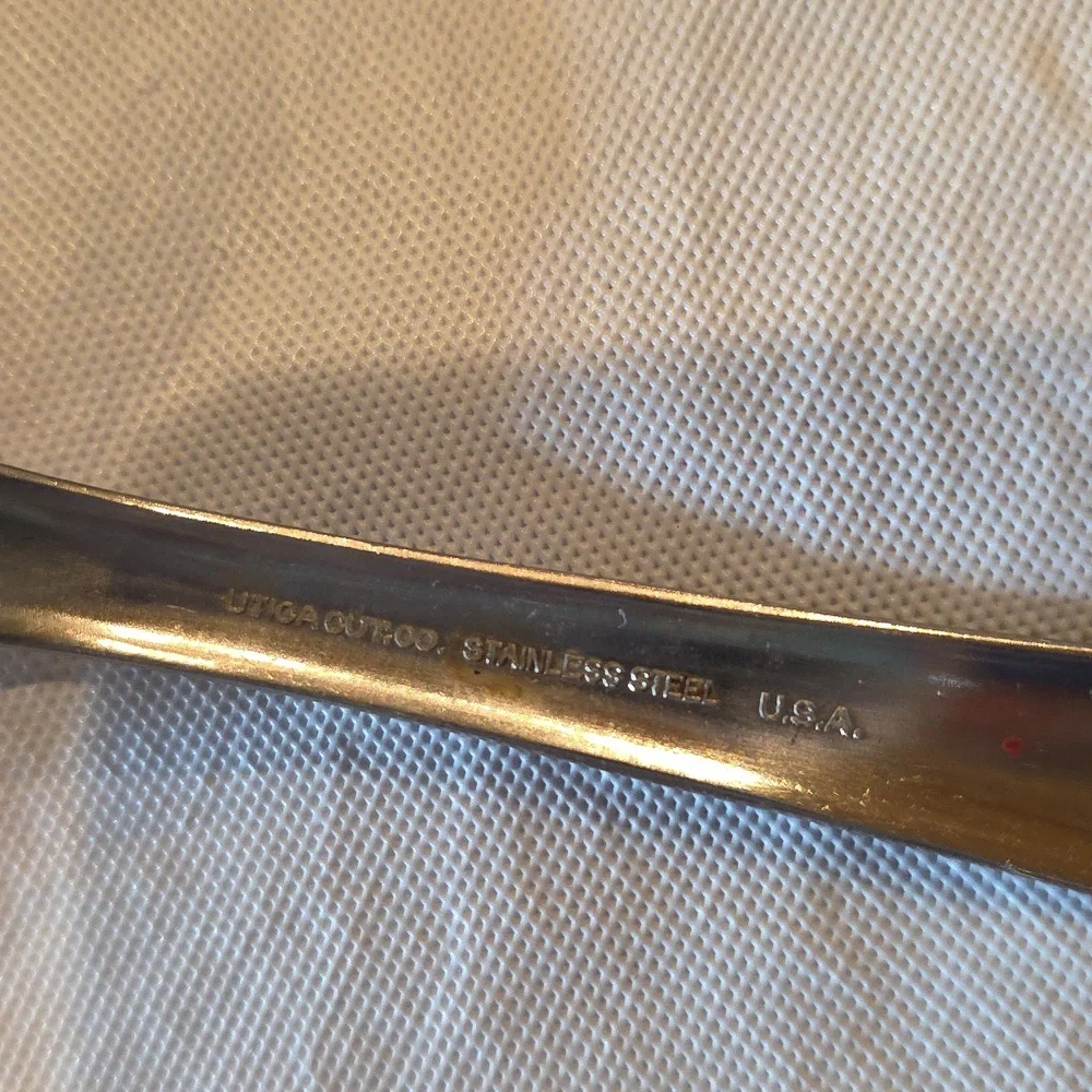 Utica Cutlery Co. Vtg Stainless Steel Silver Cake Pie Server Etched Handle - Picture 4 of 5